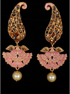 Reverse Ad Earrings With Meenakari Work